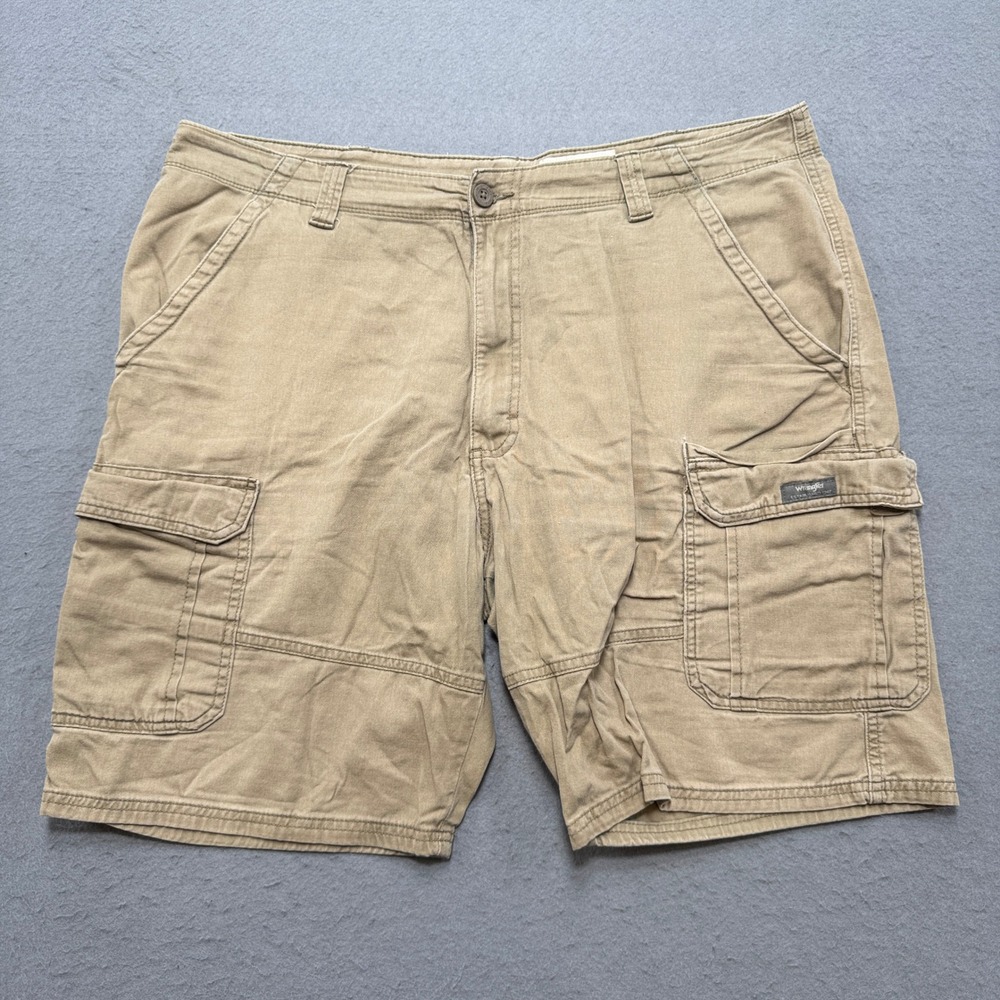 Wrangler Cargo‎ Shorts Men's 38 Tan Relaxed Fit Stretch Utility Workwear Hunting